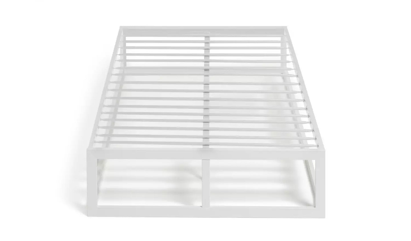 Habitat Platform Single Metal Bed Frame - White